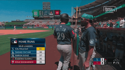 A Baseball Game Is Being Shown On Roku Sports GIF