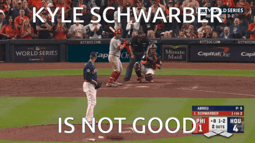 A Baseball Game With Kyle Schwarber Is Not Good On The Screen GIF