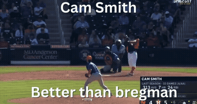 A Baseball Game With The Name Cam Smith On The Top GIF