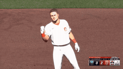 A Baseball Player In A White Jersey With The Letter C On It GIF
