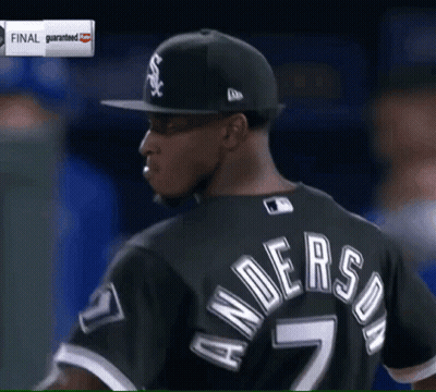 A Baseball Player Named Anderson Wears A Black Jersey GIF