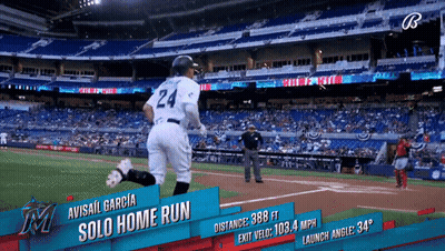 A Baseball Player Named Avisail Garcia Is Running To Home Plate GIF