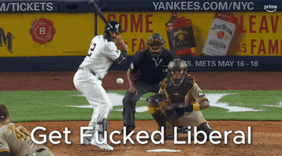A Baseball Player Swings At A Ball In Front Of A Jim Beam Ad GIF