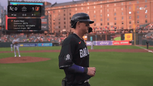 A Baseball Player Wearing A Black Jersey That Says Bay On It GIF