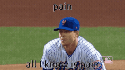 A Baseball Player Wearing A Blue Hat With The Letter M On It Says Pain All I Know Is Pain GIF