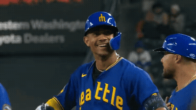 A Baseball Player Wearing A Blue Shirt With The Word Little On It GIF