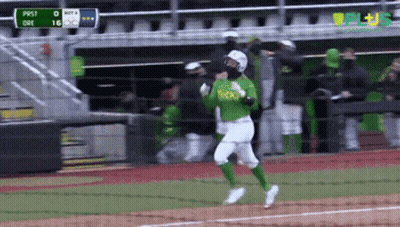 A Baseball Player Wearing A Green Uniform That Says Buckeyes On It GIF