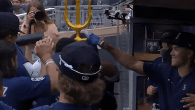 A Baseball Player Wearing A Hat That Says Mlb GIF