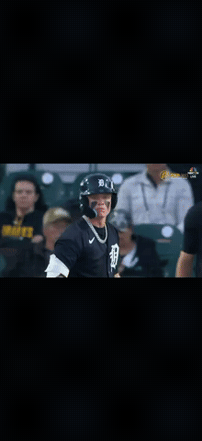 A Baseball Player Wearing A Helmet And A Jersey With The Letter D On It GIF