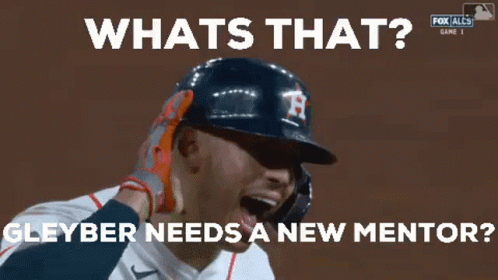 A Baseball Player Wearing A Helmet And Headphones Says What 'S That . GIF