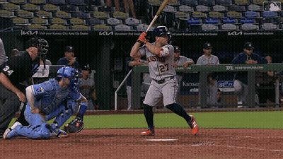 A Baseball Player Wearing A Jersey That Says Astros On It GIF