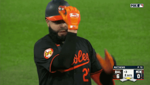 A Baseball Player Wearing A Jersey That Says Oles On It GIF
