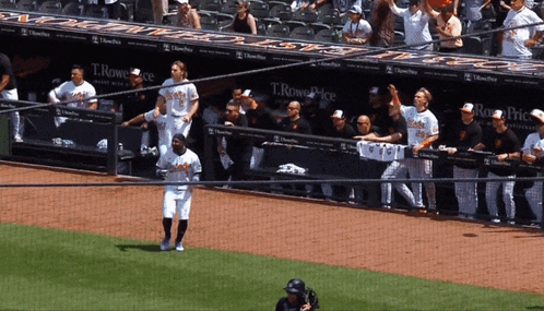 A Baseball Player Wearing A Jersey That Says Orioles On It GIF
