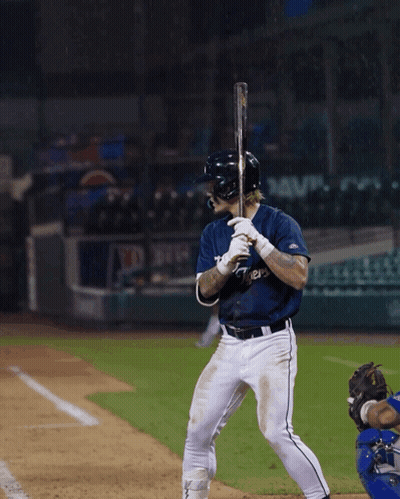 A Baseball Player Wearing A Jersey That Says ' Rays ' On It Is Getting Ready To Bat GIF