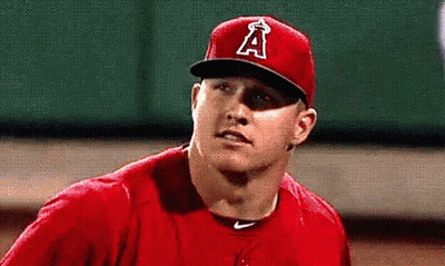 A Baseball Player Wearing A Red Cap With A Letter A On It GIF
