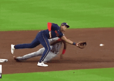 A Baseball Player Wearing A Red Helmet With The Word Angels On The Front GIF