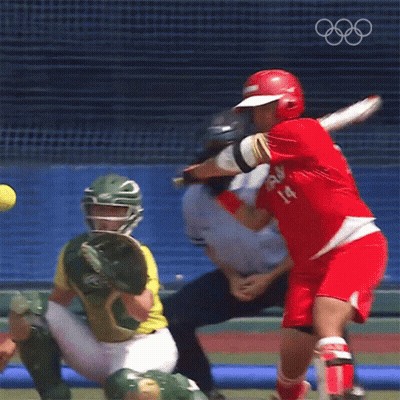 A Baseball Player Wearing A Red Jersey That Says Japan On It GIF