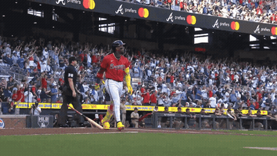 A Baseball Player Wearing A Red Jersey With The Letters A On It GIF
