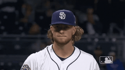 A Baseball Player Wearing A San Diego Padres Hat GIF