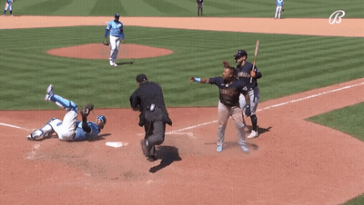 A Baseball Player Wearing A Shirt That Says San Diego Throws The Ball GIF