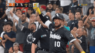 A Baseball Player Wearing A Southside 10 Jersey Stands In Front Of A Crowd GIF