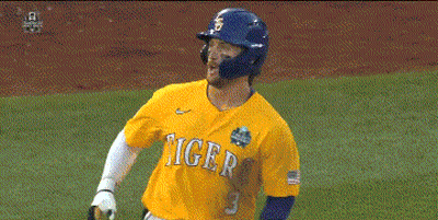 A Baseball Player Wearing A Yellow Tigers Jersey GIF