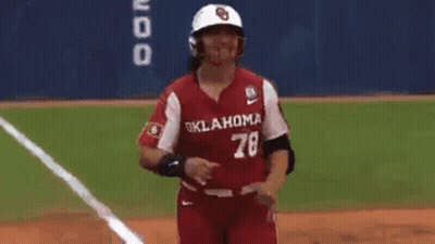 A Baseball Player Wearing An Oklahoma Jersey With The Number 78 On It . GIF
