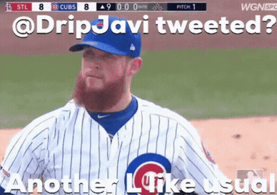 A Baseball Player With A Beard Is Being Tweeted By Dripjavi GIF