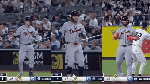 A Baseball Player With Detroit On His Shirt GIF