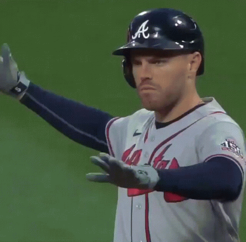 A Baseball Player With The Letter A On His Hat GIF