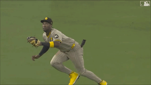 A Baseball Player With The Letter S On His Hat Is Laying On The Grass GIF