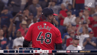 A Baseball Player With The Name Clase On His Back GIF