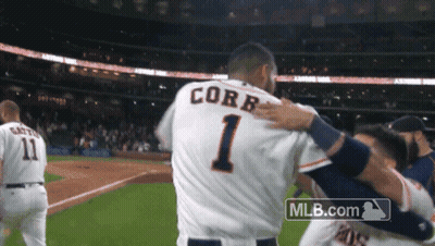 A Baseball Player With The Name Corb On His Jersey GIF