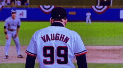 A Baseball Player With The Name Vaughn On His Back GIF