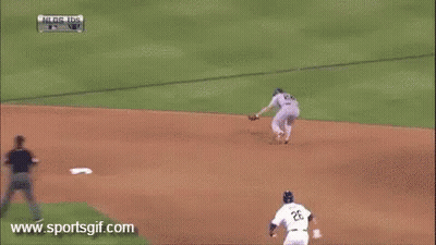 A Baseball Player With The Number 11 On His Jersey Runs To Base GIF