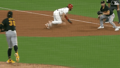 A Baseball Player With The Number 2 On His Jersey Is On The Ground GIF