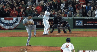 A Baseball Player With The Number 2 On His Jersey Swings At A Pitch GIF
