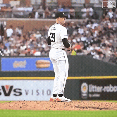 A Baseball Player With The Number 23 On His Jersey Stands On The Mound GIF