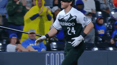 A Baseball Player With The Number 24 On His Jersey Is Running Towards Home Plate GIF