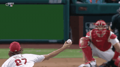 A Baseball Player With The Number 27 On His Jersey GIF