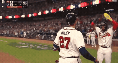 A Baseball Player With The Number 27 On His Jersey GIF