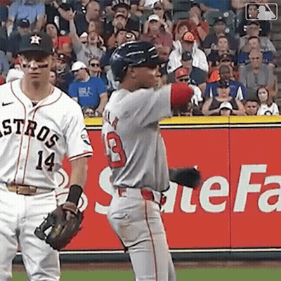 A Baseball Player With The Number 3 On His Back GIF