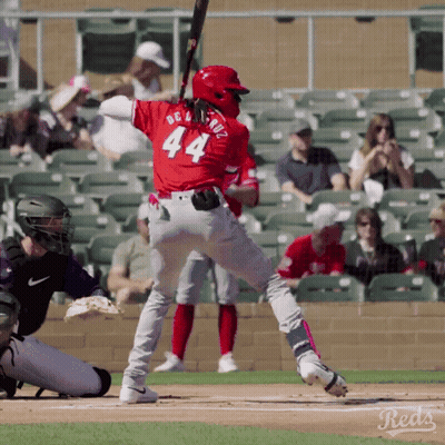 a baseball player with the number 44 on the back of his shirt
