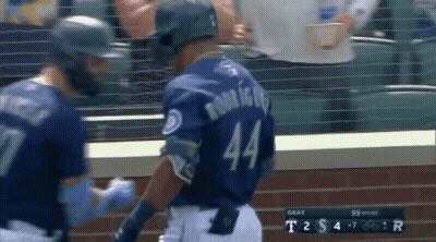 A Baseball Player With The Number 44 On Their Back GIF