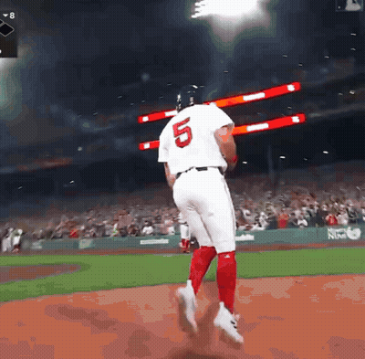 A Baseball Player With The Number 5 On His Back GIF