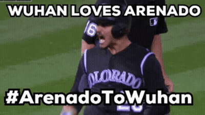 A Baseball Player With The Number 6 On His Jersey Is Screaming GIF