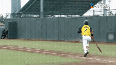 A Baseball Player With The Number 7 On His Back GIF