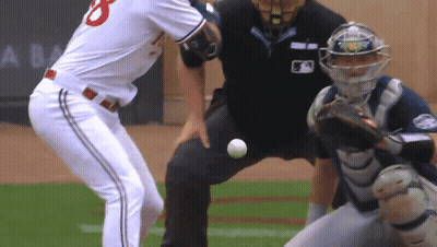 A Baseball Player With The Number 8 On His Jersey Is About To Hit The Ball GIF