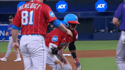 A Baseball Player With The Number 81 On His Back GIF