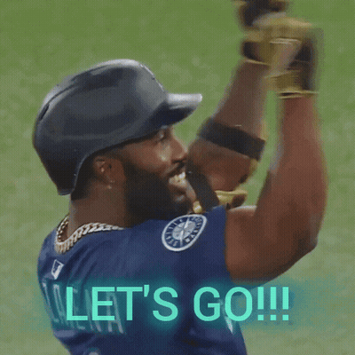 A Baseball Player With The Word Let 'S Go Written On His Back GIF